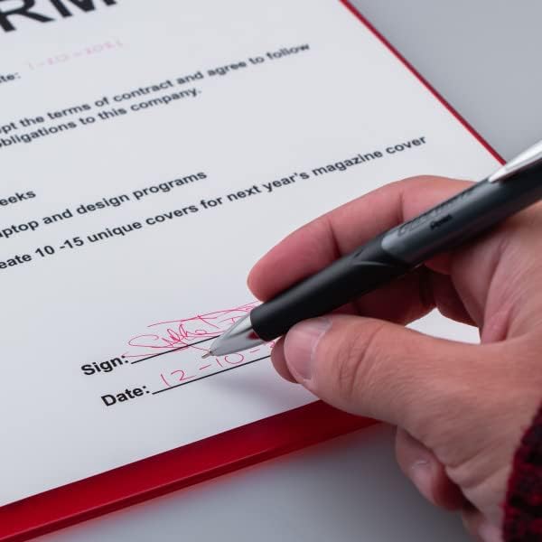 Pentel GlideWrite Signature Gun – Bolígrafo de barril de metal, (0.028 in), línea fina, con tinta recargable TechniFLO, paquete de 12 (negro)