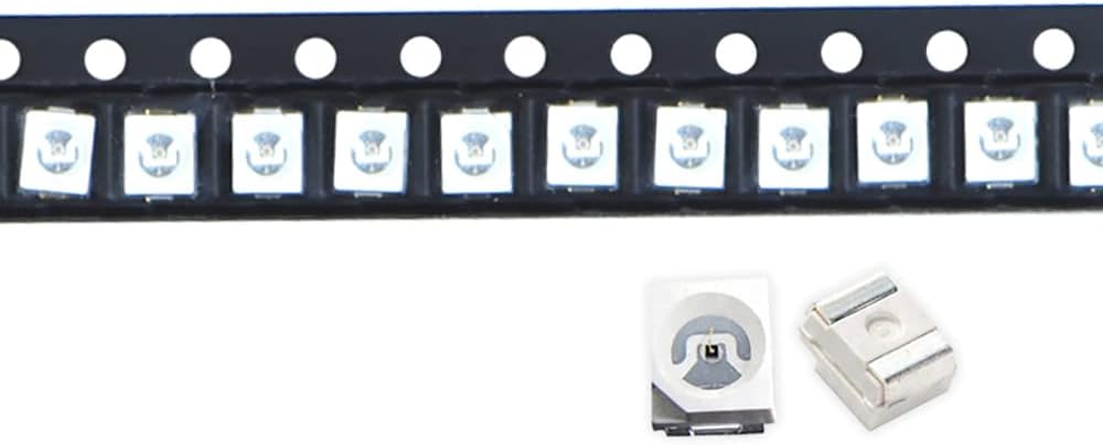 100 unids 3528 (1210) UV púrpura SMD LED diodo luces chips (ultravioleta 395nm 0.138 in x 0.110 in DC 3V 20mA) iluminación bombillas lámparas