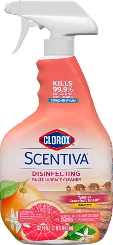 Clorox Scentiva – Spray limpiador multisuperficie, 32 onzas (paquete variado) aromas de lavanda toscana y jazmín y pomelo de Tahití