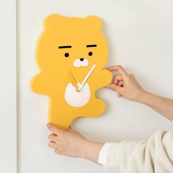 KakaoTalk – Reloj de pared coreano con lindo personaje amarillo (Ryan)