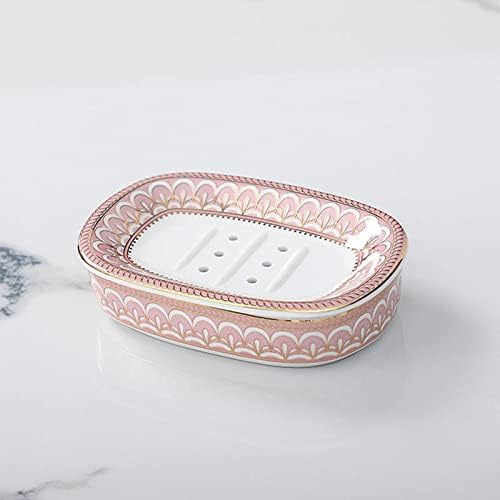 Jabonera para baño, ducha, cocina, bañera, fregadero, encimera, diseño vintage de concha de mar, soporte para jabonera con escurridor, recipiente de