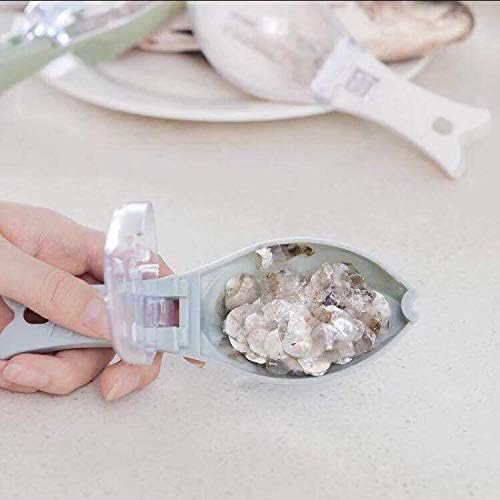 Rápido quitar el cepillo de piel de pescado de plástico escamas de pescado ralladores raspador herramienta de limpieza fácil de la cocina (blanco)