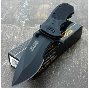 TAC Force Cuchillo de bolsillo táctico negro de apertura asistida por resorte Hoja plegable Nuevo!