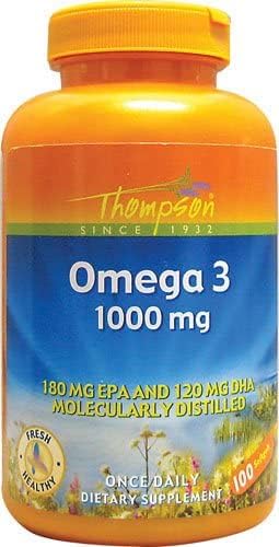 Thompson Omega 3 Pescado, Softgel (Btl-Plástico) 1000mg 100ct
