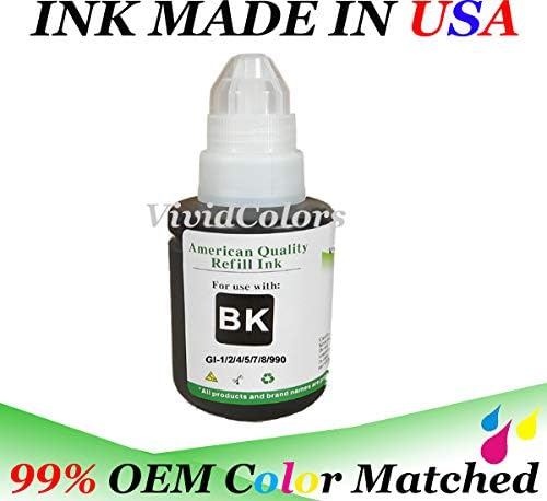 Vivid Colors Uso de tinta de recarga con Mega Tank GI 190 290 GI890 GI990 GI590 GI-290 paquete de 4