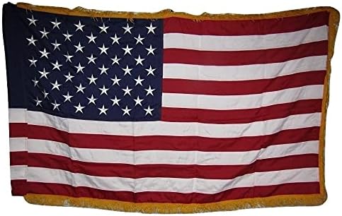 Premium 3×5 Embroidered USA Fringe Sleeve 600D 2ply Nylon Flag 3’x5′