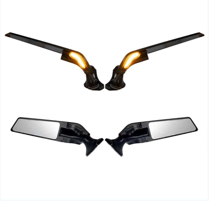 D1M Espejos retrovisores de viento, espejos laterales giratorios de viento, espejo lateral giratorio ajustable, espejo de ala para YAMAHA R3 R15-V3