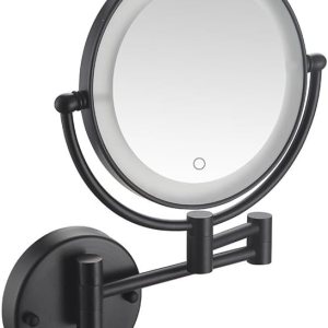 YSOLDA Espejo de tocador de maquillaje iluminado de doble cara de 8 pulgadas con LED, aumento 1X10X y espejo cosmético extensible giratorio de 360, YSOLDA Espejo de tocador de maquillaje iluminado de doble cara de 8 pulgadas con LED, aumento 1X10X y espejo cosmético extensible giratorio de 360,