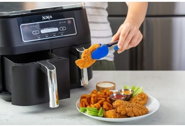 Ninja DZ100 Foodi 4 en 1, 8 cuartos de galón, freidora de aire de 2 cestas con tecnología DualZone, DZ100 8 cuartos NEGRO (renovado)