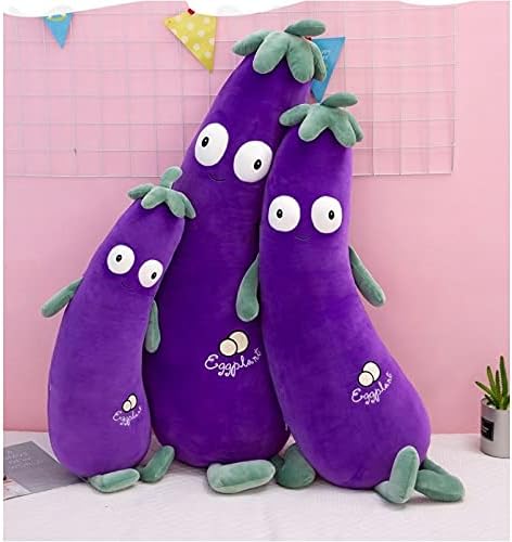 JOSON Muñeca morada grande de simulación Mr. Eggplant Doll Sleeping Pillow Doll, cojín de peluche (27 pulgadas)