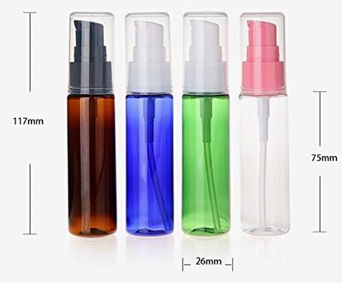 6 botellas vacías recargables de plástico con bomba de loción de 1.0 fl oz1 oz, contenedor portátil de almacenamiento de muestras de maquillaje
