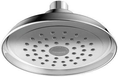 hansgrohe Joleena 04780000 – Cabezal de ducha de transición de 6 pulgadas, 1 pulverizador completo con QuickClean en cromo, 04780000