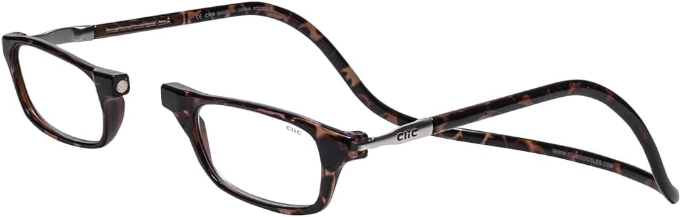 Clic – Anteojos de lectura magnéticos, para computadora, lentes reemplazables, varillas ajustables, originales (tamaño pequeño-mediano)