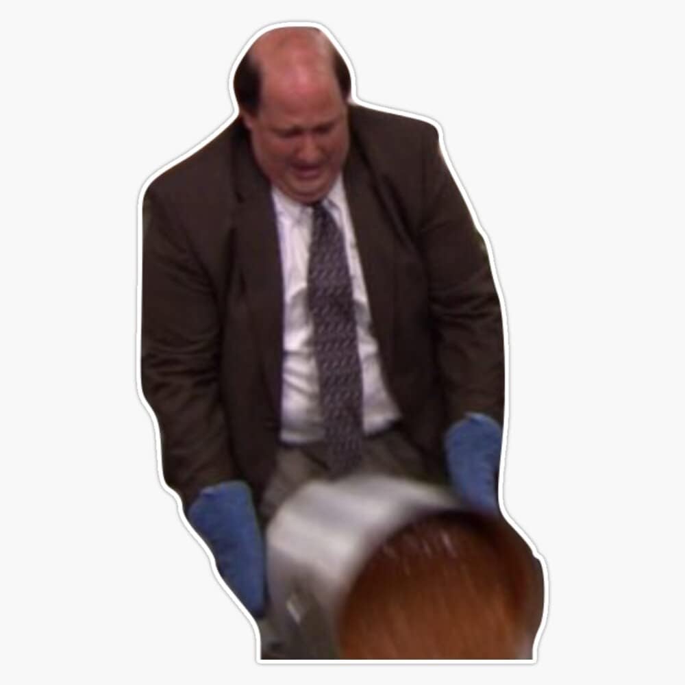 Kevin Malone Spilling Chili – Calcomanía de vinilo (5 pulgadas)