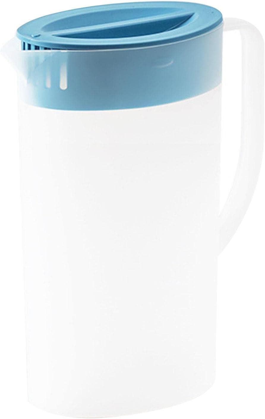 Jarra de agua para bebidas, jarra de jugo con tapa, jarra de té helado, recipiente de limonada para leche, boquilla en forma de V, jarras de jugo de