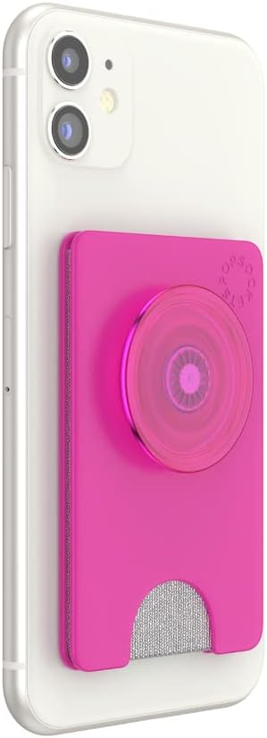 PopSockets Cartera para teléfono con agarre expansible para teléfono, tarjetero para teléfono, color magenta