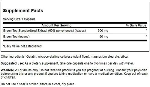 Extracto de Té Verde 500mg 60Caps