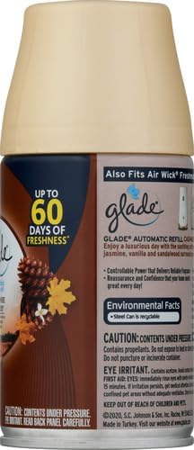 Glade Recambio automático en aerosol, ambientador para el hogar y el baño, maderas de cachemira, 6.2 onzas (paquete de 2)