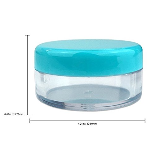50 tarros redondos de acrílico vacíos de 5 gramos (0.17 oz)  Contenedores de plástico sin BPA para cosméticos, loción, crema, maquillaje, cuentas,