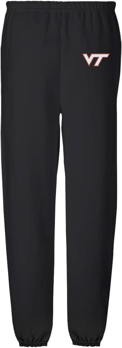 LOGOVISION Pantalones deportivos para hombre, colección negra con logotipo primario universitario