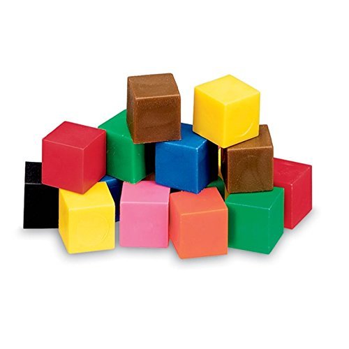 hand2mind Bloques de plástico, cubos de conteo para matemáticas de niños, bloques de 0.4 in para manualidades preescolares, manipuladores de