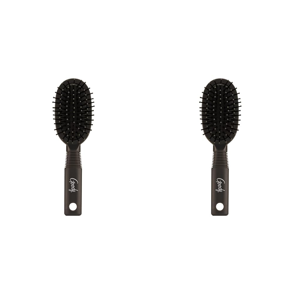 Goody Mini cepillo de pelo con cojín, cepillo ovalado de viaje para todo tipo de cabello, enreda nudos con facilidad sin desgarros ni roturas,
