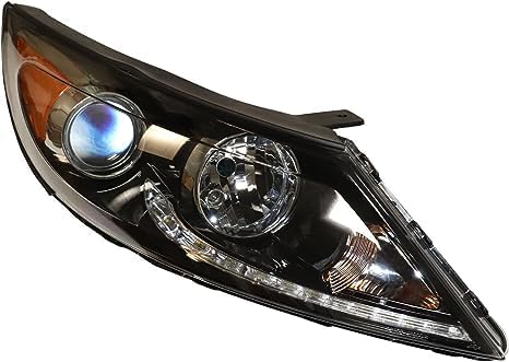 Conjunto de faros halógenos para 2013 2014 2015 2016 Kia Sportage wLED DRL, reemplazo lateral del conductor, faro delantero de repuesto de fábrica