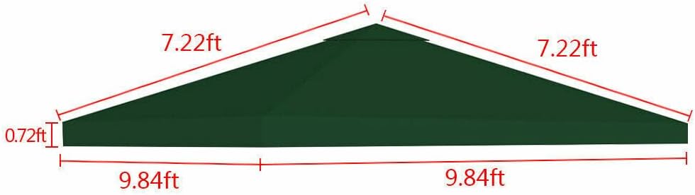 Timoau Toldo de repuesto de 10 x 10 pies, cubierta de toldo de patio de un solo nivel, toldo cuadrado de repuesto, glorieta de lona 300D impermeable