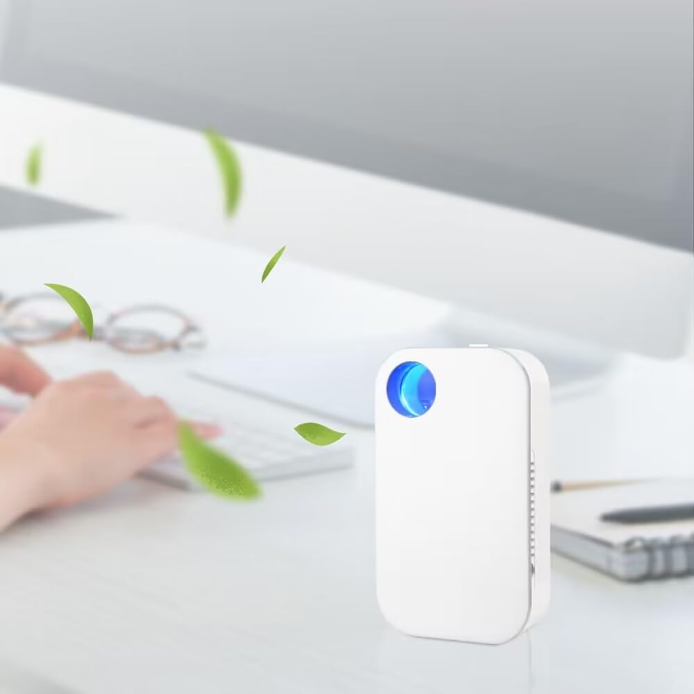 Purificador de aire ionizador, purificador de aire enchufable, ionizador portátil y silencioso con salida de viento de iones negativos claros,