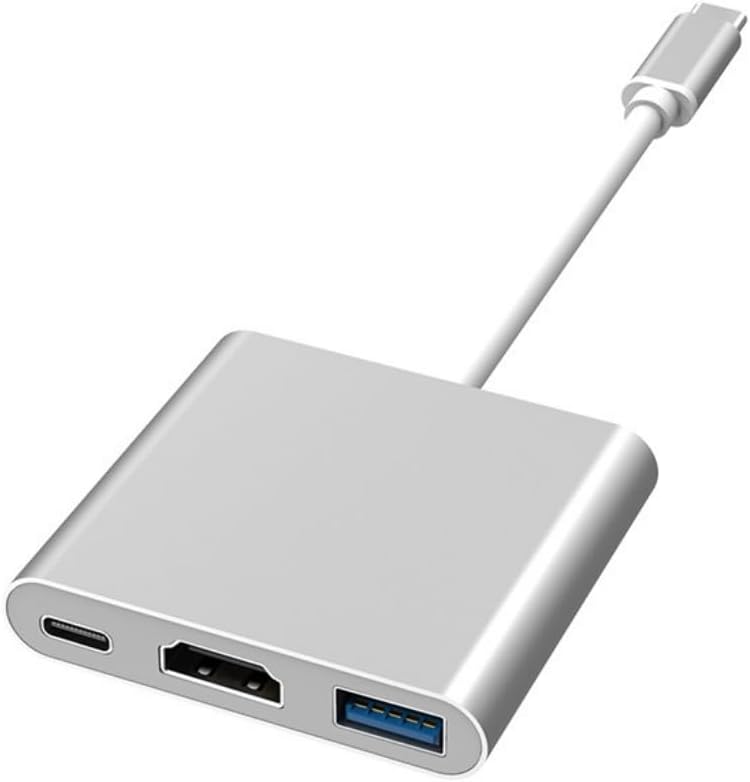 Estación de acoplamiento 4K 30Hz 3 en 1 sin demora convertidor PD a HDMI Adaptador de teléfono celularportátil Puerto HDM Tipo C USB 3.0 Soporte