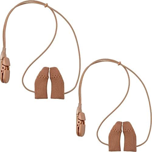 Protectores y clips para audífonos (paquete de 2) Cubierta de tela con cable con cierre para proteger de la suciedad, el polvo, el sudor y la