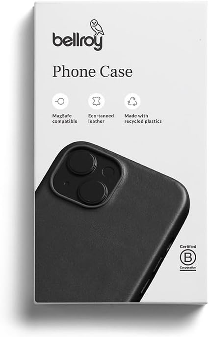 Bellroy Funda de cuero para iPhone 15 Plus – Negro