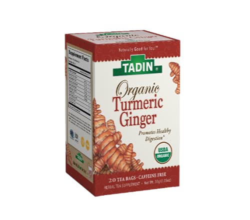 Tadin – Paquete variado de té de hierbas orgánicas, sin cafeína, 20 bolsas de té por caja, paquete de 6 cajas en total, marrón, 20 unidades (paquete