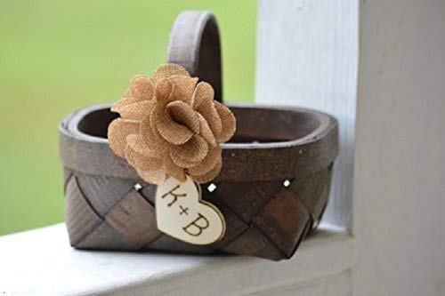 Rustic Flower Girl Basket Country Flower Girl Basket Burlap Wedding Rustic Wedding Decor
