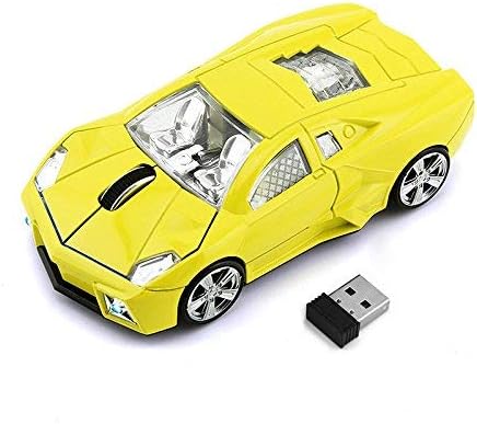 Ratón inalámbrico 3D para coche deportivo Ratón óptico para computadora, mouse ergonómico para computadora portátil de escritorio para LBJN