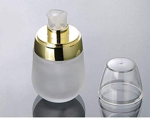 2 unids 1.0 fl oz 1oz envase de vidrio recargable vacío maquillaje cosmético crema facial loción bomba botellas frascos ollas, Claro