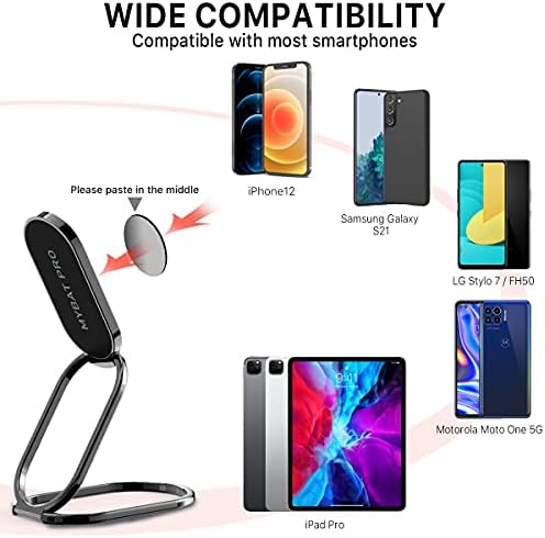 MYBAT PRO Soporte de anillo para teléfono, soporte de dedo con rotación de 360, agarre trasero plegable para teléfono celular para escritorio,