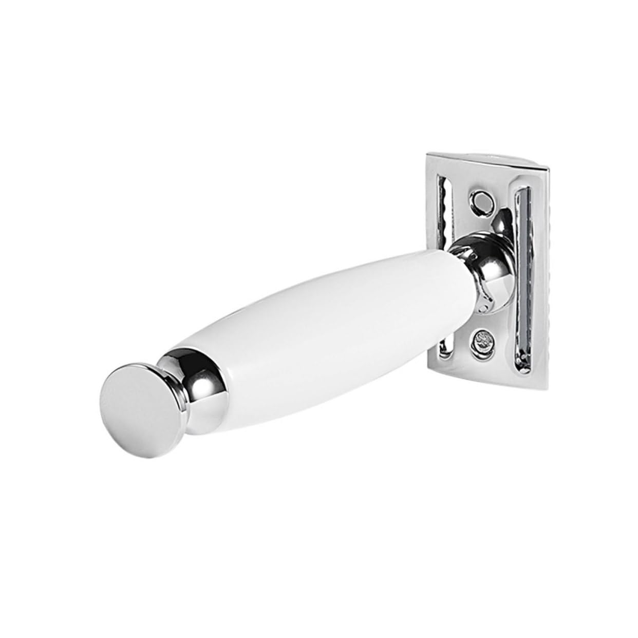 minkissy 2 unids Afeitadora Doble Seguridad Navaja Doble Cuchillas de afeitar Máquina de afeitar de acero inoxidable Maquinilla de afeitar de mango