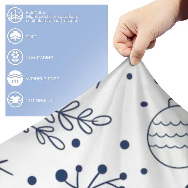Bidesign Twin Christmas Theme Duvet Cover (Merry ChristmasChristmas TreeBell Pattern) Holiday Deluxe Double Bedding Set (1 Duvet Cover +2