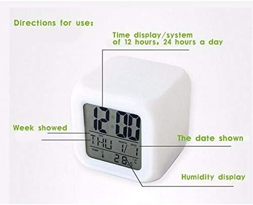 7 Cambio de color LED Digital Reloj despertador con fecha alarma termómetro hogar escritorio niño despertador tortuga en el mar