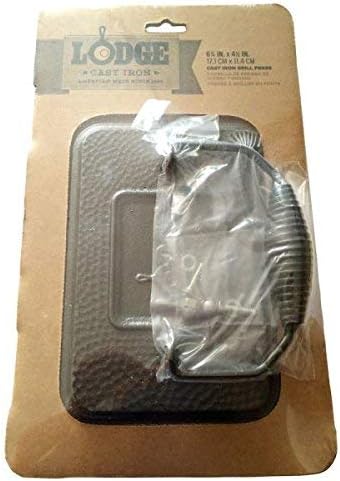 Lodge Parrillaplancha reversible LDP3, 9.5 x 16.75 pulgadas y prensa rectangular de hierro fundido LGP3, pre-sazonada, 6.75 x 4.5 pulgadas