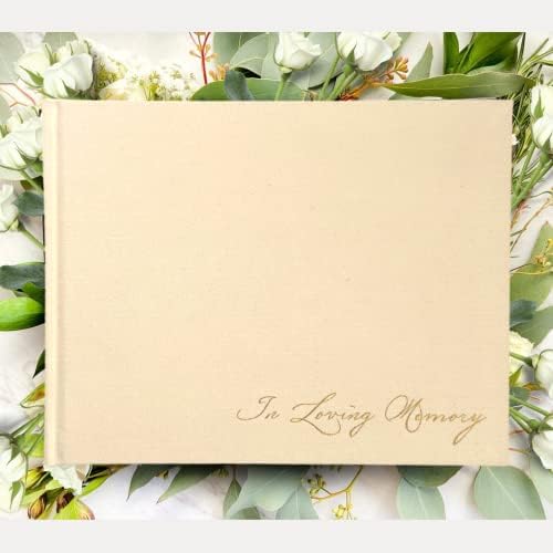 Libro de invitados funerario – Elegante en memoria amorosa libro de visitas para funeral con soporte de mesa de memoria a juego, 250 entradas de