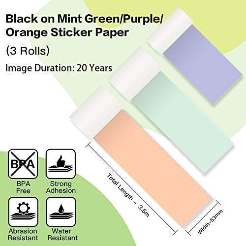 Phomemo Mini impresora M02 Pro – Impresora térmica Bluetooth de fotos con 3 rollos de papel adhesivo colorido, compatible con iOS + Android para