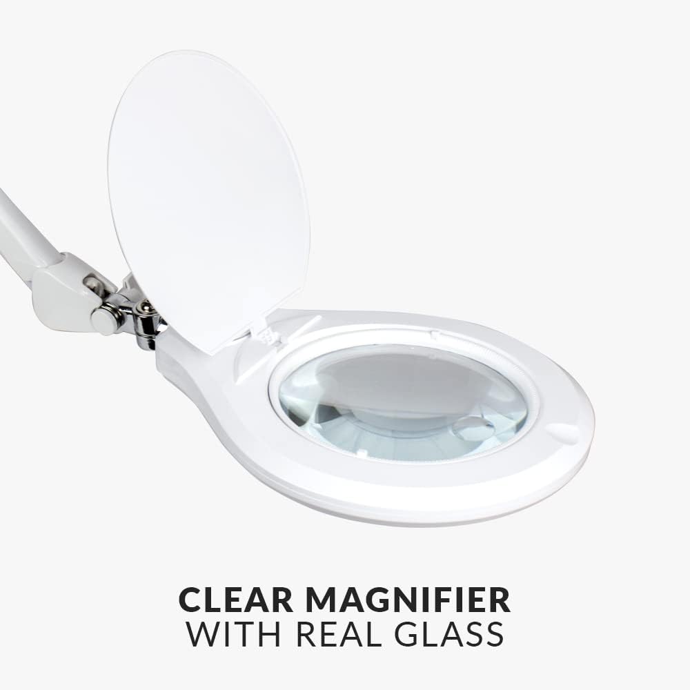Neatfi Elite XL HD Bifocals Super LED – Lámpara de aumento con abrazadera, lente de vidrio, 6000-7000K, sin deslumbramiento, atenuación no polar
