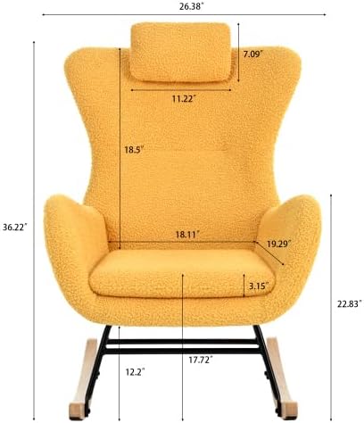 Mecedora profesional con patas de goma, tela de cachemira y diseño ergonómico, perfecta para sala de estar y dormitorio, ideal para guardería y