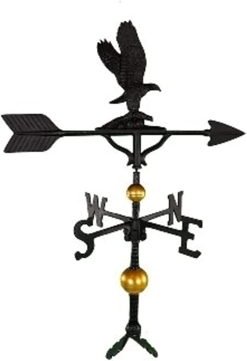 Veleta de lujo de 32 pulgadas con adorno de águila negra satinada