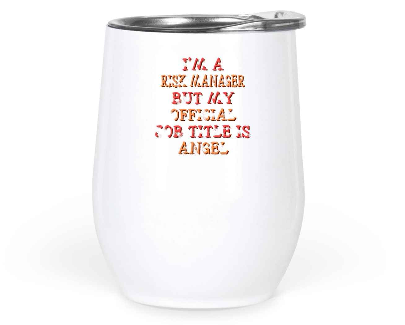 Risk Manager’s Gifts, Ideal for -in-law’s Year – Angel Joke, Funny 12 Oz White Stainless Steel Wine Tumbler