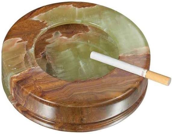 Cenicero de cigarrillos de piedra Onyx con 2 reposos, cenicero pequeño para el hogar, cenicero fresco para interiores y exteriores, mesa de café,