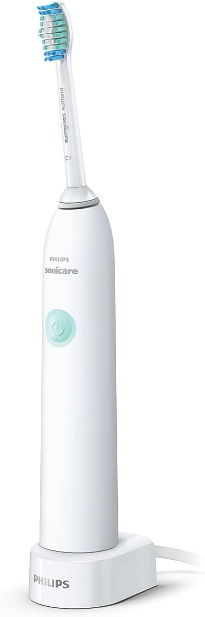 Philips Sonicare DailyClean 1100 Cepillo de dientes eléctrico recargable para adultos, color blanco con accesorios