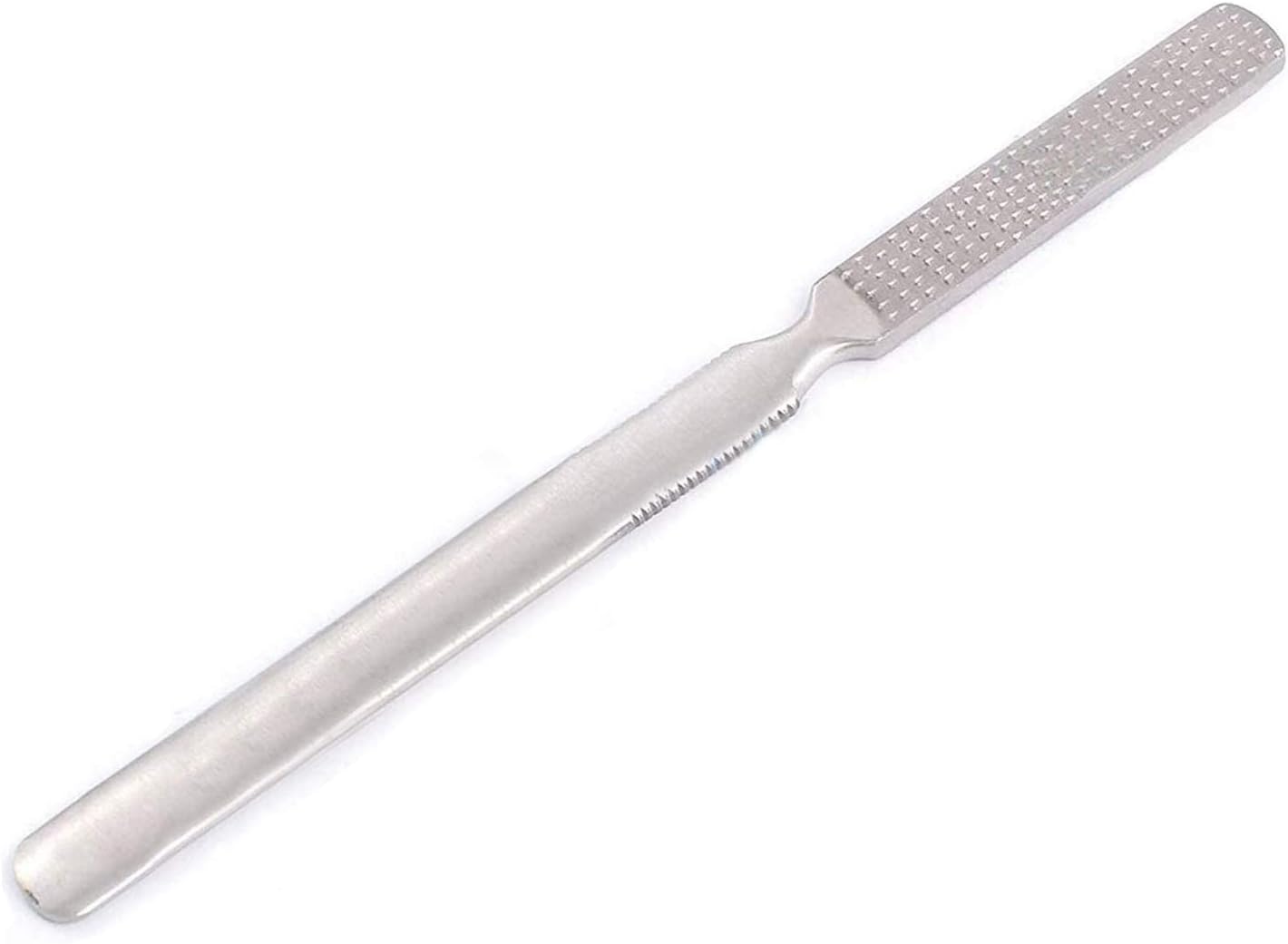 Lima de pie Chiropody de doble extremo y doble cara con 4 granos diferentes y mango largo y redondo, lima de pie de quiropodía profesional de 7